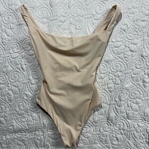 Skims Square Neck Bodysuit Thong Sand NWT